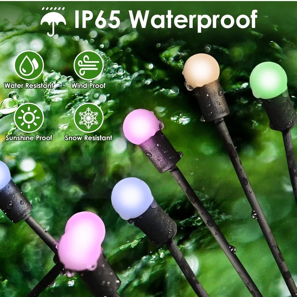 2025 Solar Lights Outdoor Waterproof, 2 Pack Garden Lights, 16 Firefly Lights - Picture 3 of 6